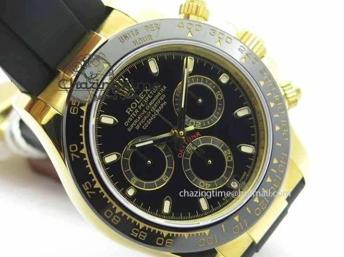 Good Copy Rolex Watches XS Best JH Strap Black 116518LN YG Edition Daytona (Free A4130 rubber Dial On strap) Rubber 3645 WeatherProof 1231